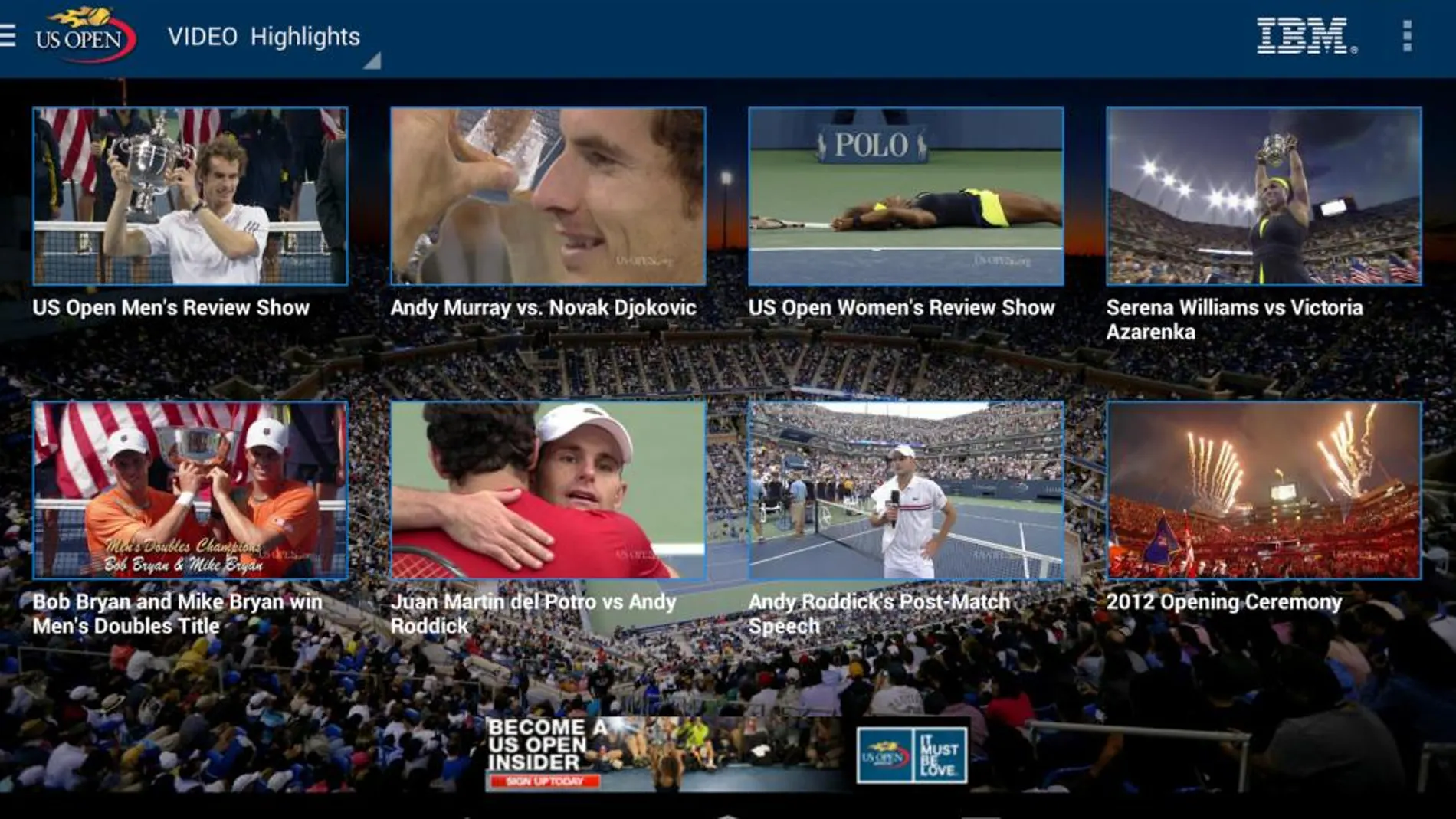 Ahora sí está disponible la versión 2013 de la app del US Open