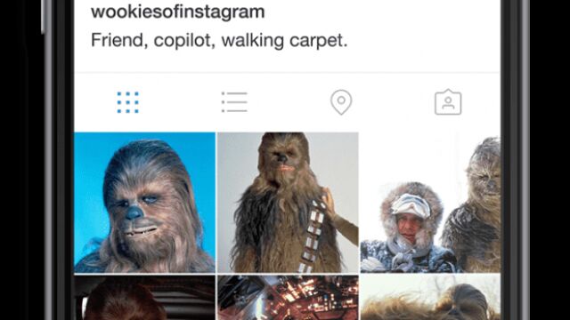 Así sería el Instagram de Chewbacca, el infatigable compañero de aventuras de Han Solo.