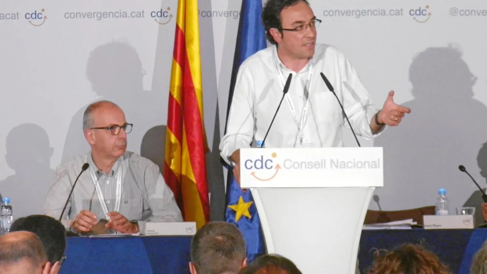 El secretario de Organización, Josep Rull, durante una intervención ante el consejo nacional de Convergència