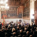 El salón de Corts del Palau fue el escenario elegido para la presentación del informe