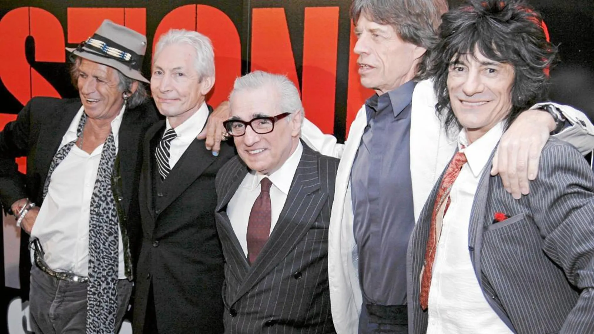 Durante la presentación en 2008 de «Shine the Light» (en la imagen Scorsese con los Rolling Stone) se fraguó el principio de la nueva serie de la HBO