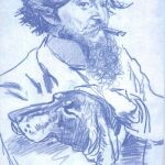 Uno de los retratos que José Ruiz de Almodóvar realizó a Santiago Rusiñol durante su fructífera estancia en Granada y que dio pie a varios cuadros protagonizados por los jardines de Víznar