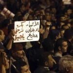 Manifetantes egipcios en El Cairo