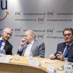 Duran, Pujol y Mas, durante la reunión de la comisión ejecutiva de CiU celebrada ayer