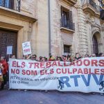 Los extrabajadores de la RTVV se manifestaron a las puertas del TSJ