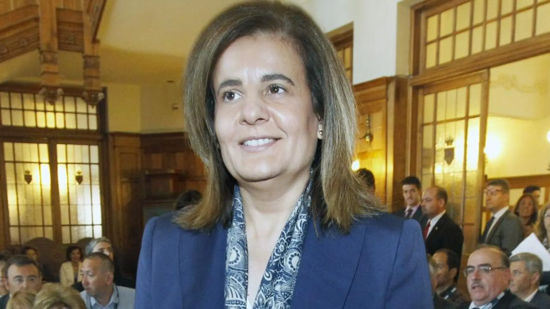 Fátima Báñez, antes de inaugurar el encuentro: "Seguridad Social: un modelo sostenible"en la Universidad Internacional Menéndez Pelayo.