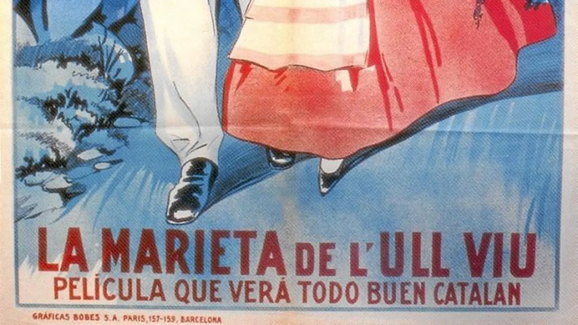 El cartel para la película «La Marieta de l'ull viu», una producción catalana de 1927