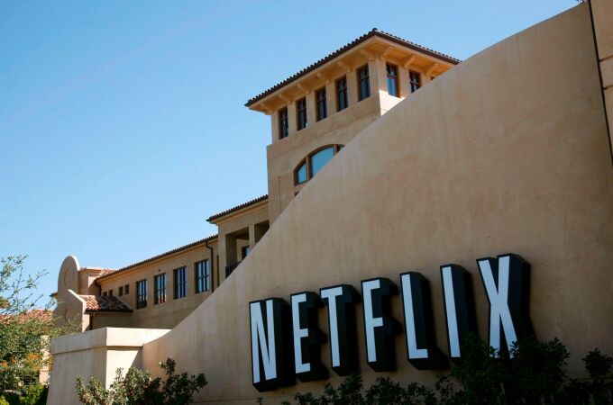 Un rótulo de Netflix en Los Gatos, California