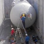 Imagen de los trabajadores antes del accidente laboral el pasado lunes