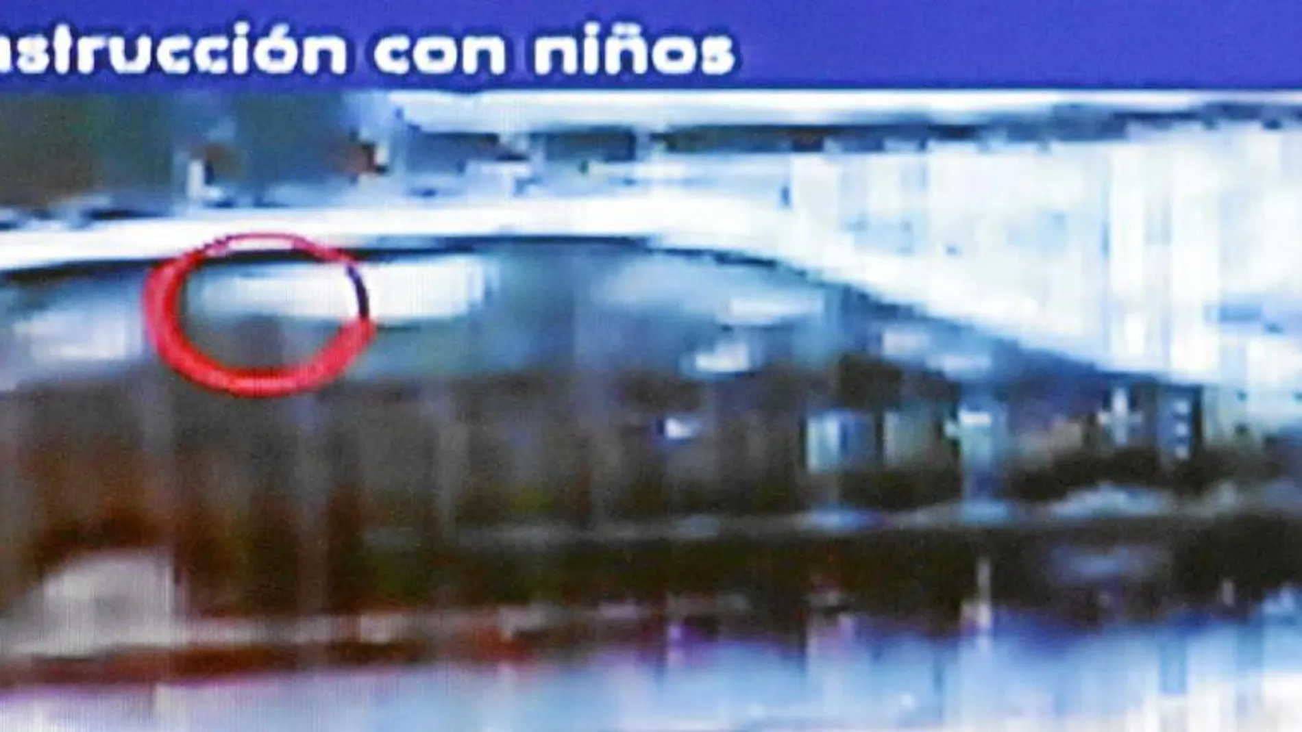 Imagen tomada del monitor de la sala de prensa de la Audiencia Provincial de Córdoba, de la reconstrucción realizada por el experto del Observatorio Astronómico de la Universidad de Valencia, Vicent Peris.