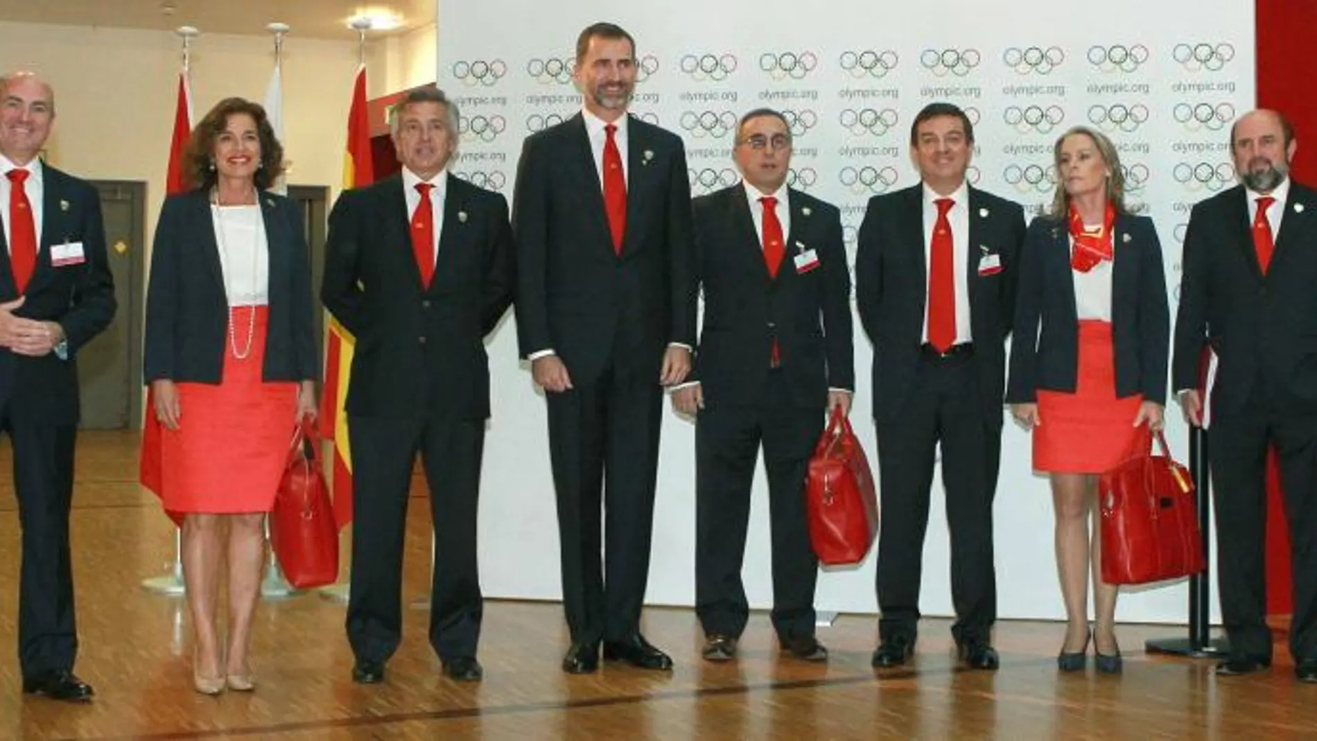 La delegación española, hoy en Lausana.