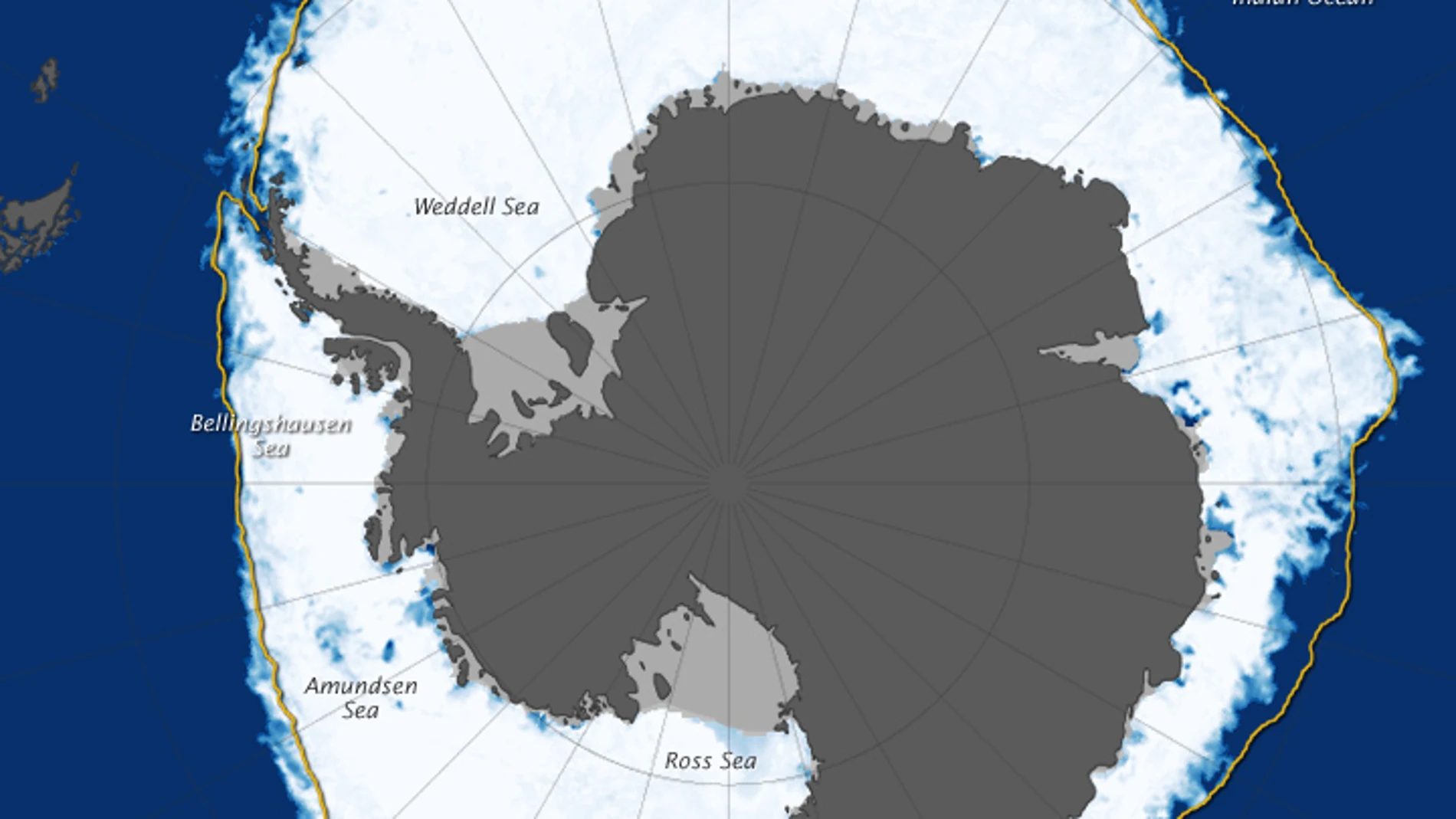 Concentración de hielo en la Antártida