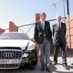 El delelgado del Gobierno, Ramiro Ruiz Medrano, junto al subdelegado en Salamanca, Javier Galán Serrano, y por el teniente coronel Francisco Javier Jambrina, jefe de la Comandancia de la Guardia Civil en la provincia
