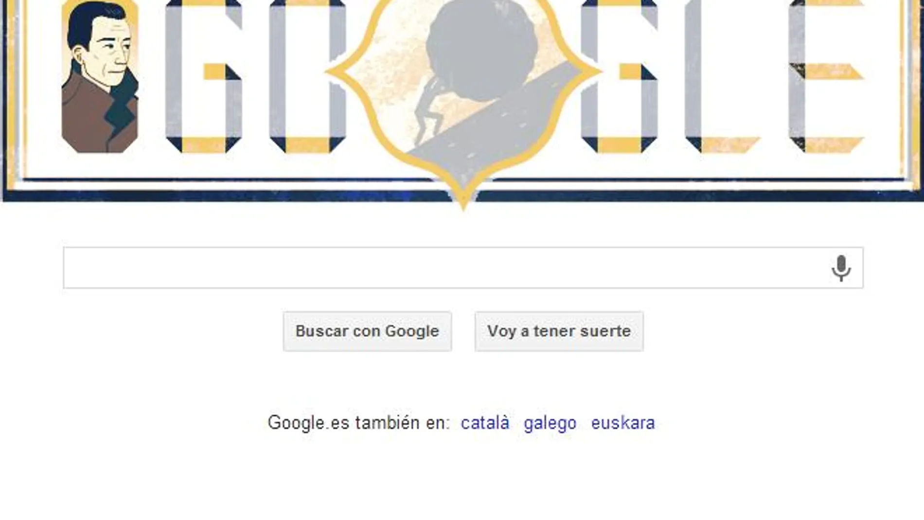 La pesada piedra de Camus, en el doodle de Google