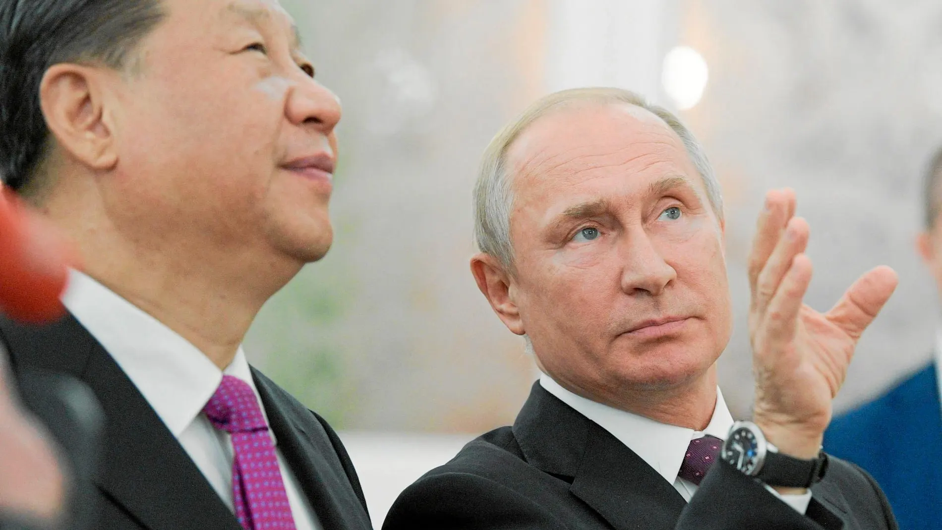 El presidente ruso y su homológo chino durante la reunión del miércoles en Moscú