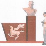 La escultura es obra de Zaur Dzanagov, mide dos metros de altura y pesa entre 600 y 700 kilos. Consta de un busto de Mamsurov (de 80 centímetros) realizado en bronce. La imagen es un boceto de la obra original que finalmente, en vez de un caballo alado, tendrá dos soldados republicanos realizados en bronce.