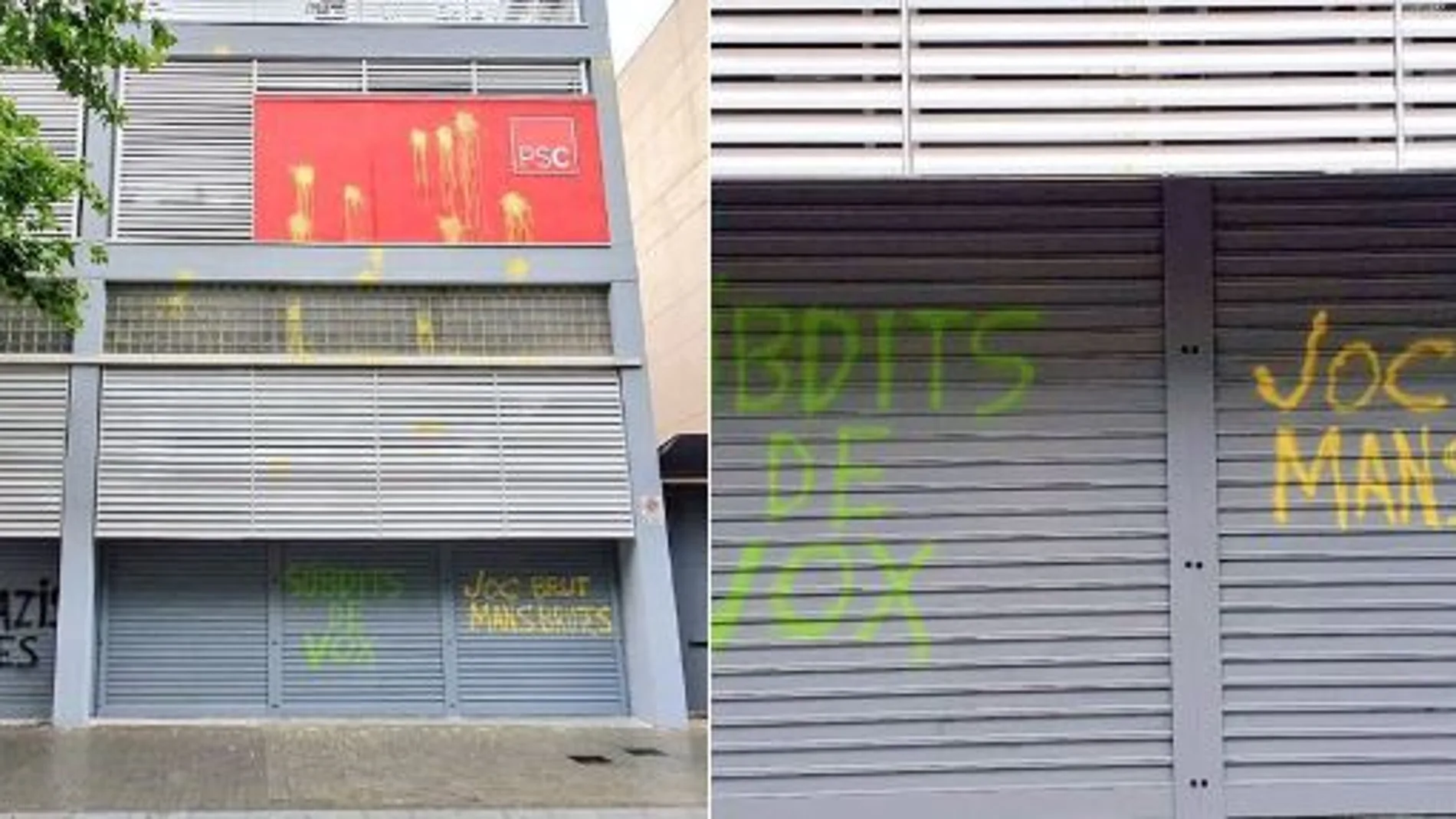 Pintadas en sedes del PSC