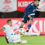 Imagen de Kubo en su debut con la selección absoluta de Japón