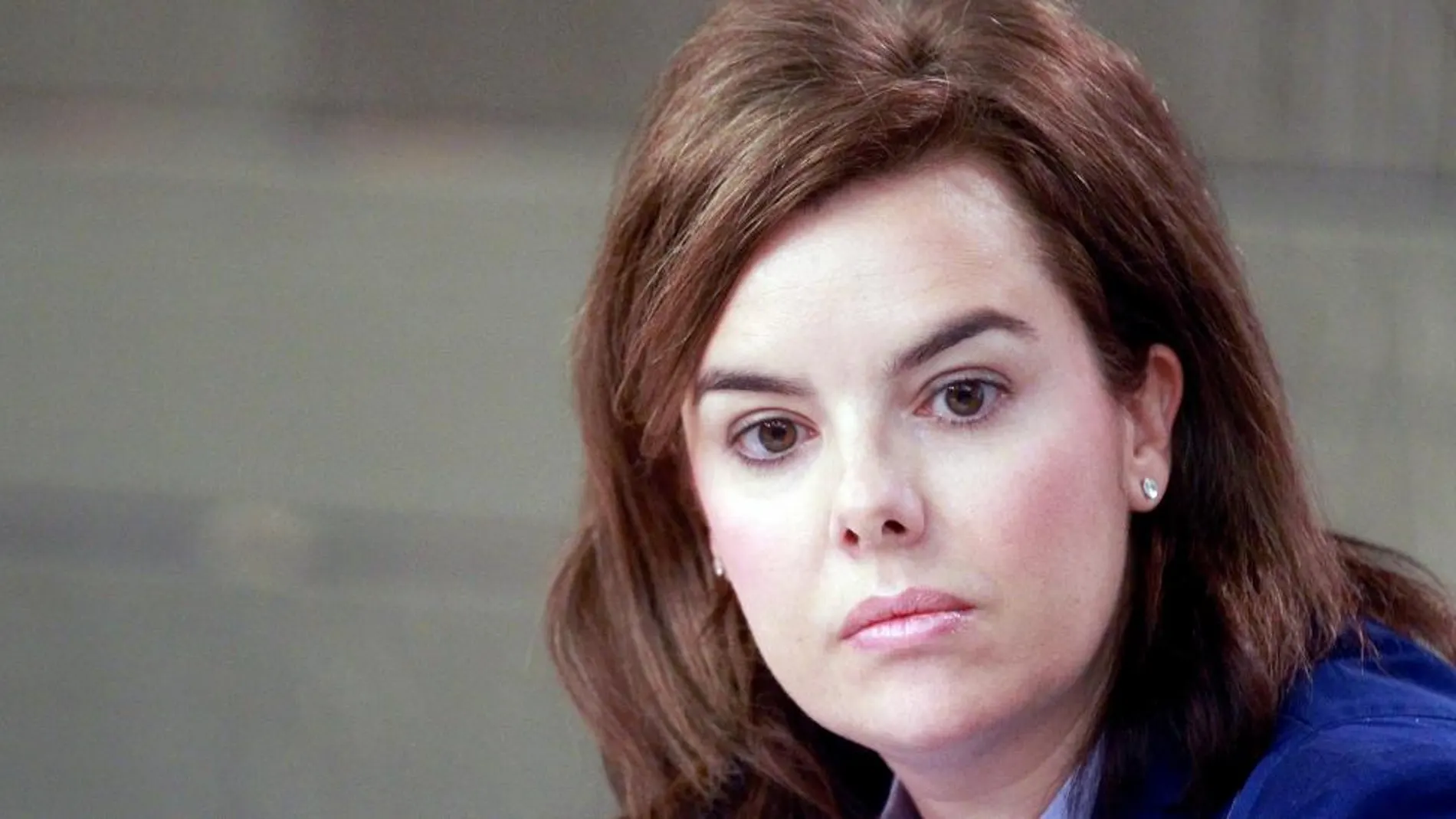 Soraya Sáenz de Santamaría, hoy, en la rueda de prensa posterior al Consejo de Ministros