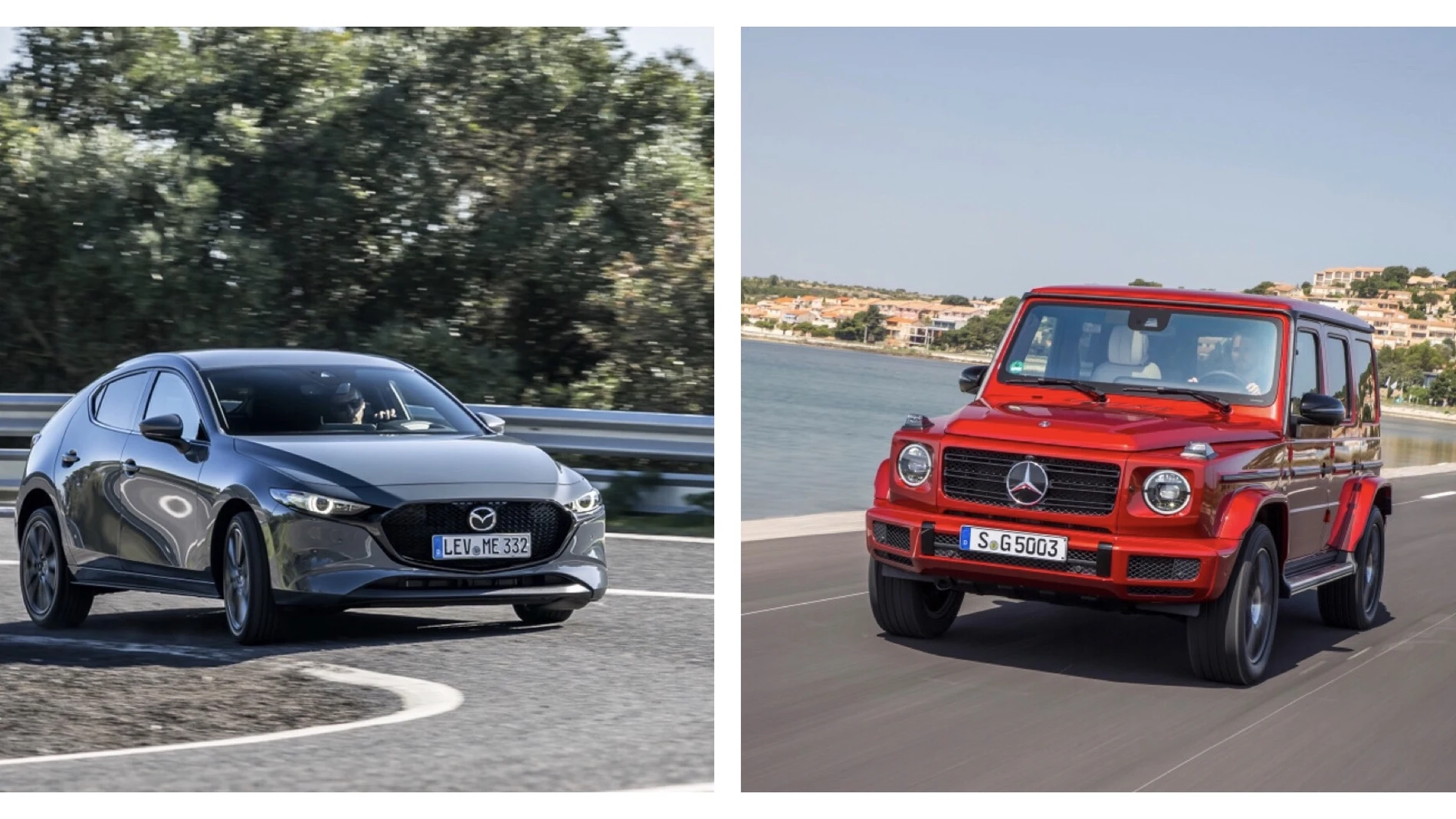 ¿Qué coche es más seguro? ¿El pequeño Mazda 3 o el gigantesco Mercedes Clase G?