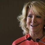 Esperanza Aguirre, hoy, en el Círculo Ecuestre de Barcelona.