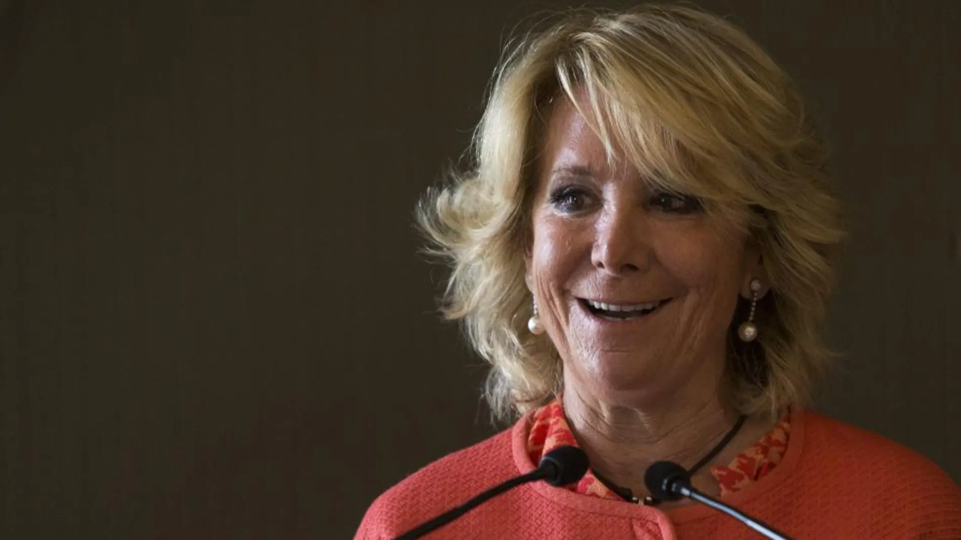 Esperanza Aguirre, hoy, en el Círculo Ecuestre de Barcelona.
