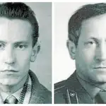 Gordievski, el espía doble al servicio del M16 y a la dcha., como agente del KGB