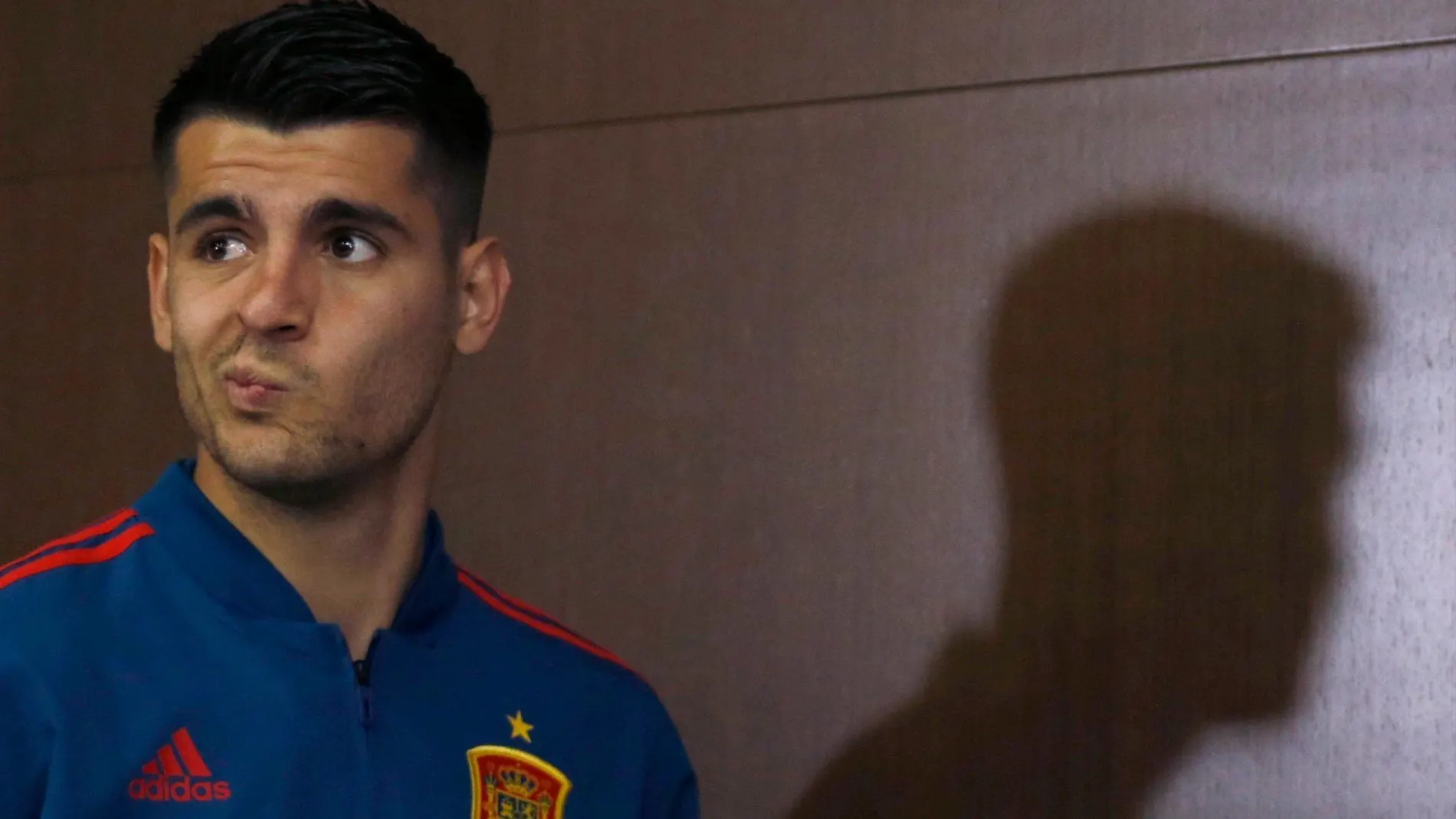 Álvaro Morata durante una concentración con la Selección Española