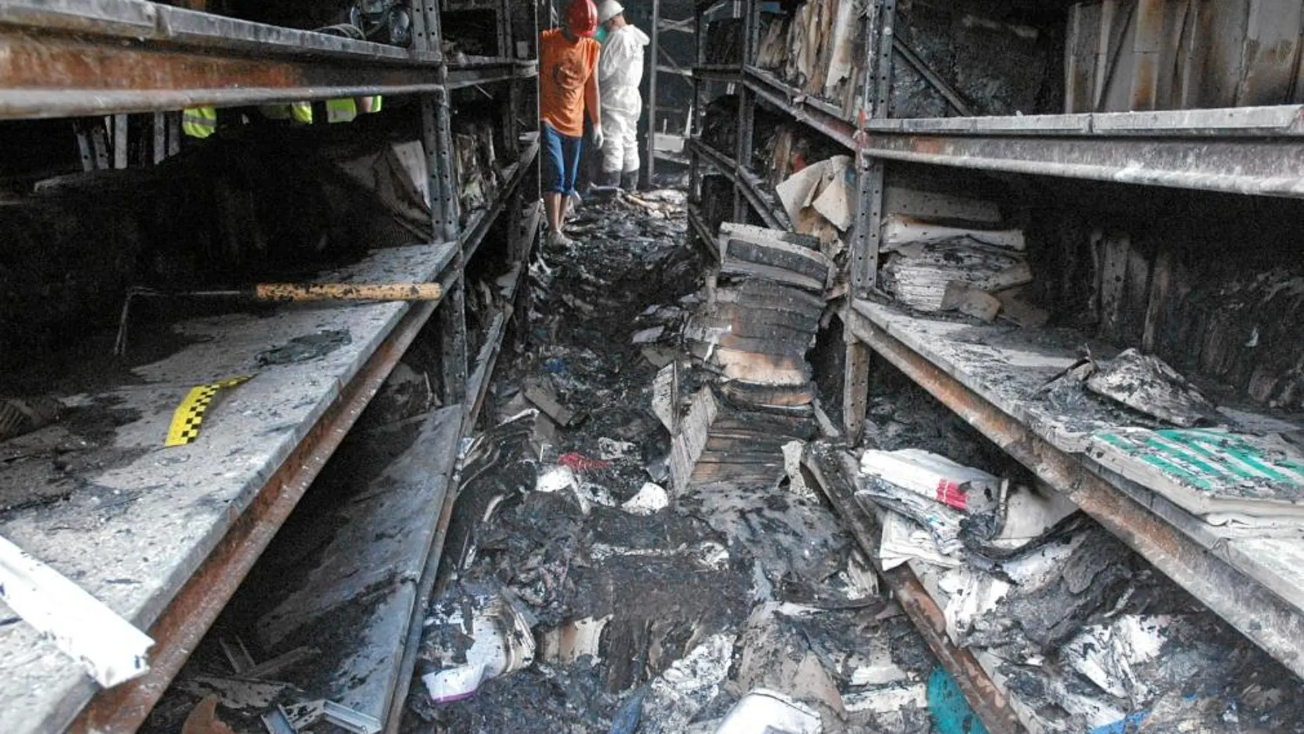 Estado en el que ha quedado el archivo tras el incendio