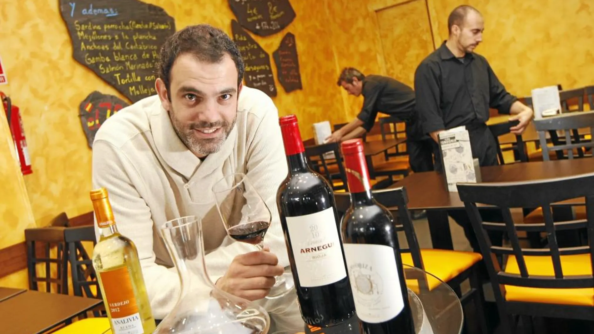 Nacho Sánchez, en el comedor de El 70
