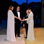 Melania Trump, Donald Trump, el emperador Naruhito y la emperatriz Masako en Japón
