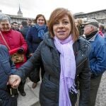 La vicesecretaria general del PSOE, Elena Valenciano, se reunió ayer con la Plataforma en Defensa de la Sanidad Pública en Tembleque (Toledo)