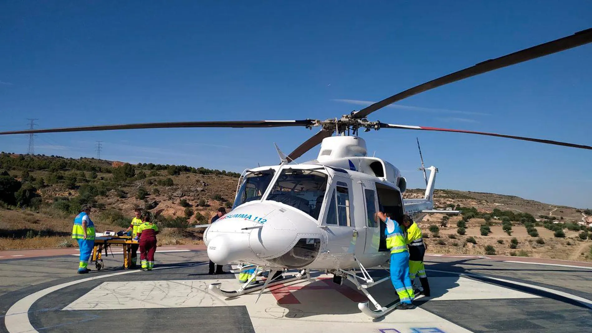 El niño fue trasladado en helicóptero al Hospital 12 de Octubre donde ha sido ingresado en estado crítico