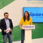 Loles López y Toni Martín, en la sede del PP andaluz /Foto: EP