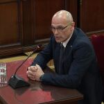 El exconseller de Exteriores, Raül Romeva, en el juicio del "procés". EFE/Tribunal Supremo