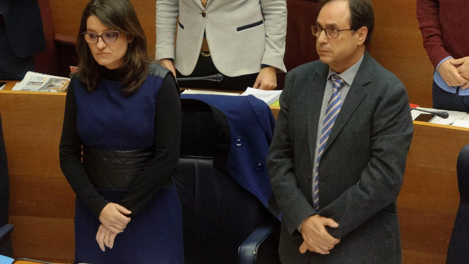 La vicepresidenta del Consell y consellera de Igualdad, Mónica Oltra, junto al conseller de Hacienda y Modelo Económico, Vicent Soler