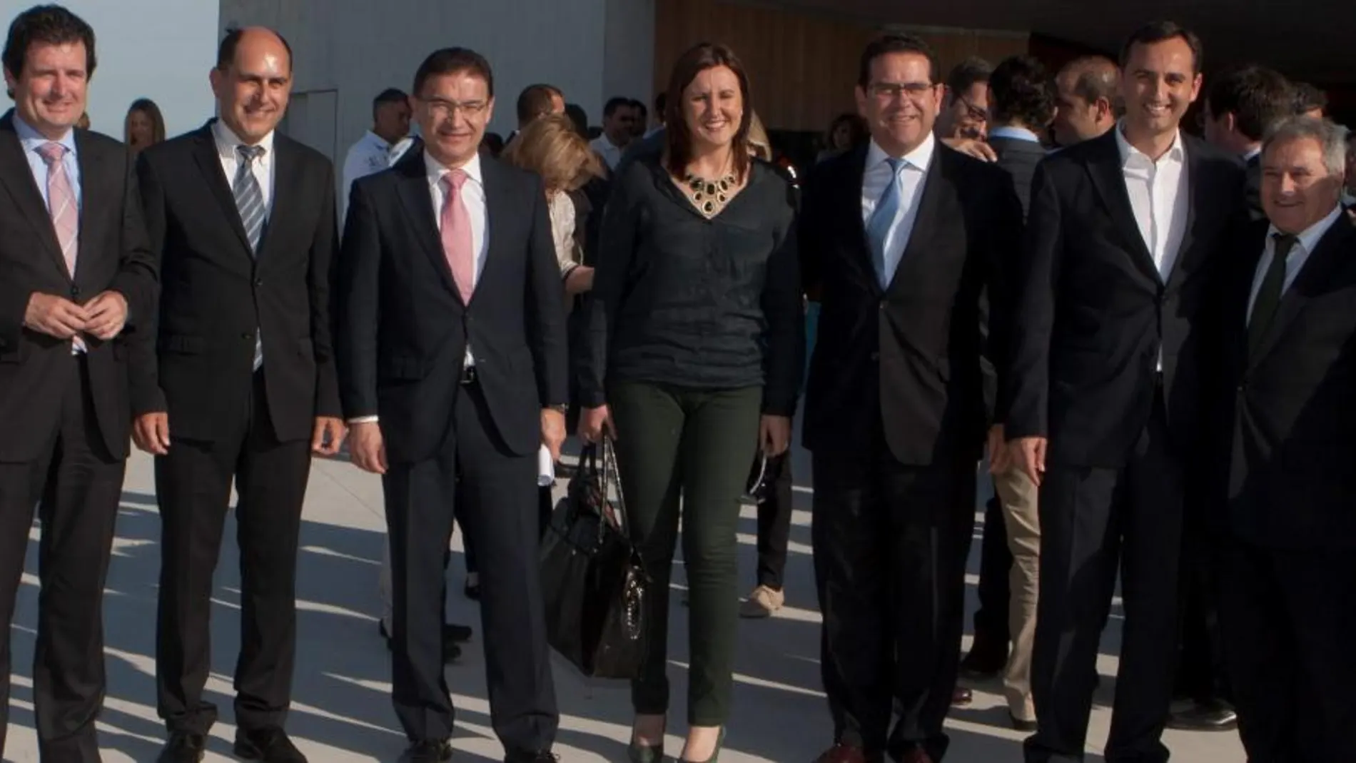 El alcalde junto a Císcar, Castellano, Catalá, Bellver, Sánchez y Rus