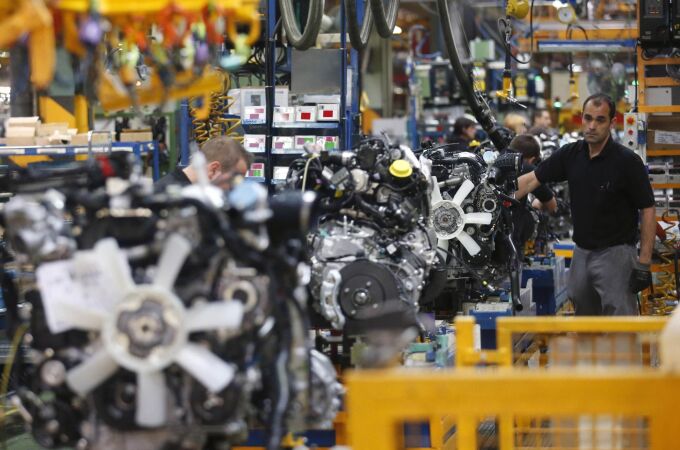 Cadena de montaje de la fábrica de Nissan en la Zona Franca de Barcelona