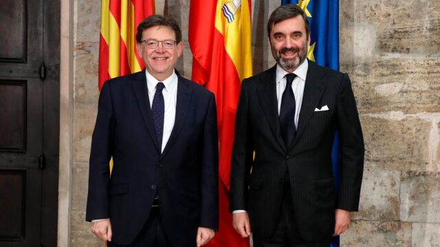 El presidente de la Generalitat, Ximo Puig, recibió en audiencia al embajador representante permanente de España ante la Unión Europea, Pablo García-Berdoy