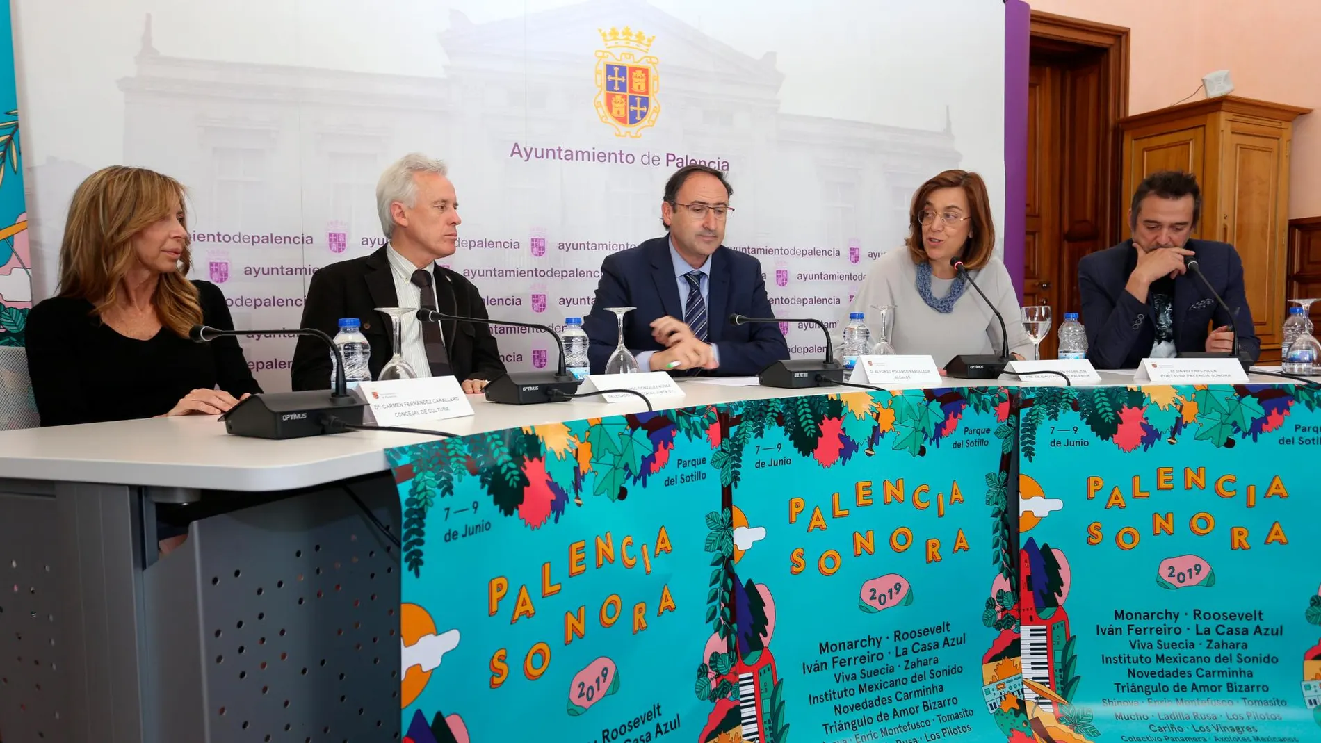 Alfonso Polanco, Ángeles Armisén, Luis Domingo González y representantes de la organización de Palencia Sonora 2019, presentan las últimas novedades
