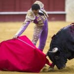Derechazo de El Cid durante su faena al quinto, de la ganadería de Torrealta