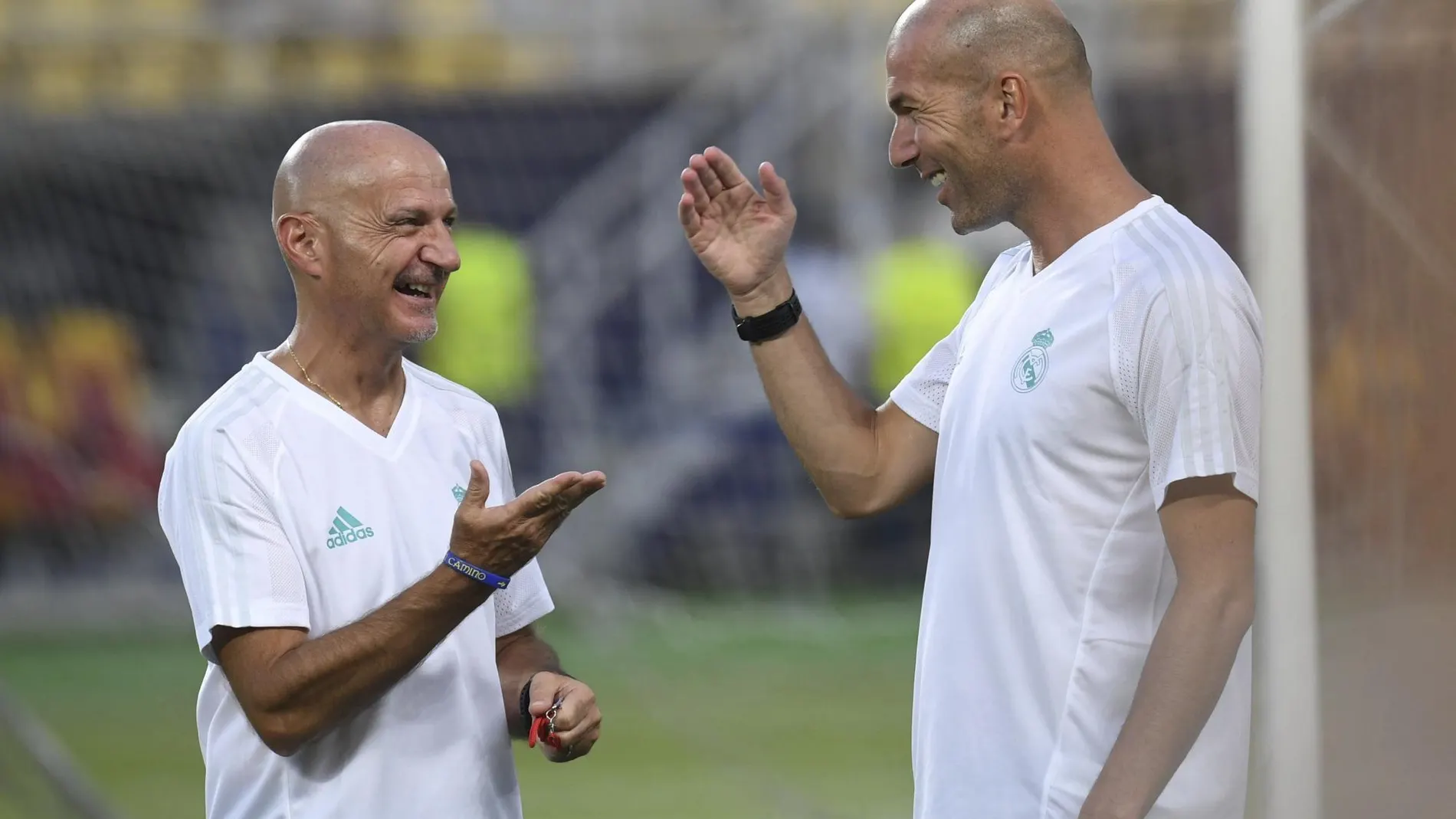 Pintus y Zidane, durante un entrenamiento