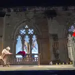 Actuación de la compañía de Teatro del Azar de Valladolid en la Claustro de la Catedral de Ciudad Rodrigo