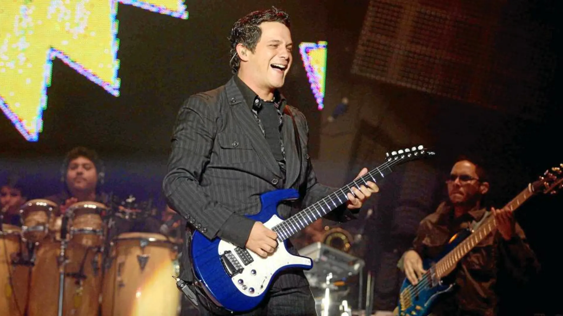 Alejandro Sanz, durante su actuación en el Valladolid Latino de 2008