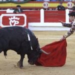 El extremeño simula la suerte suprema a «Taco», toro de Zalduendo indultado ayer en Mérida