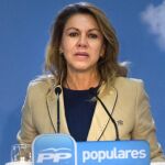 María Dolores de Cospedal durante su intervención en la inauguración de la vigésima reunión interparlamentaria del PP que se celebra en Córdoba