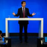 Pablo Casado, durante la rueda de prensa posterior a la reunión del Comite Ejecutivo Nacional del PP. Alberto R. Roldan