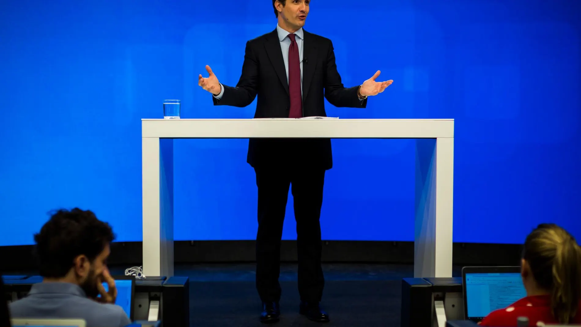 Pablo Casado, durante la rueda de prensa posterior a la reunión del Comite Ejecutivo Nacional del PP. Alberto R. Roldan