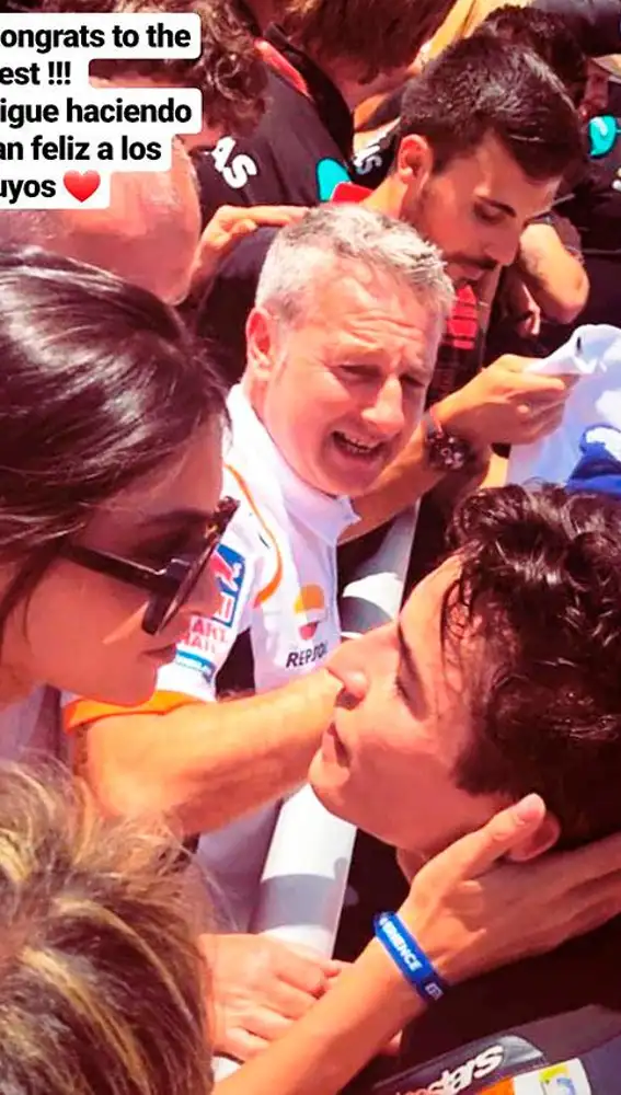 Lucía Rivera y Marc Márquez, en el GP de Cataluña. Foto: Insstagram
