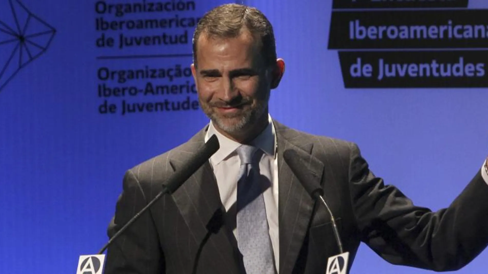 El príncipe Felipe durante su intervención en la presentación de la primera macroencuesta iberoamericana sobre juventud